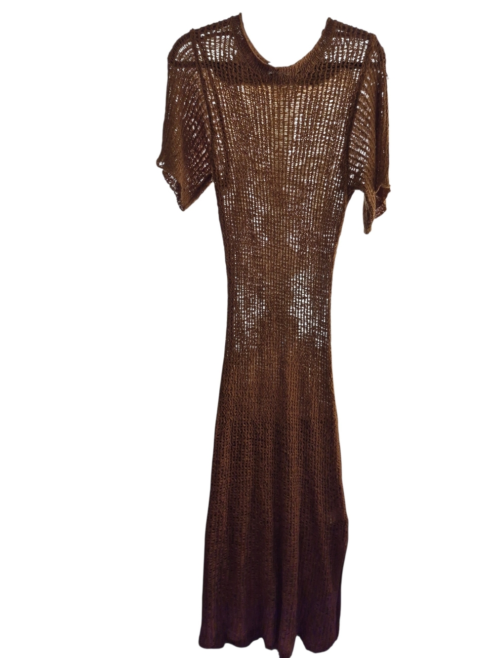 💕Crescent Brown Scoop Neck Long Knit Dress Size M/L💕
